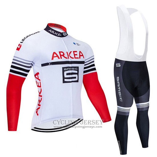 2020 Cycling Jersey Arkea Samsic White Red Long Sleeve And Bib Tight